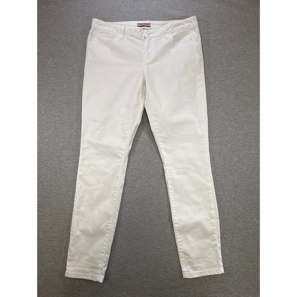 Tommy Hilfiger Womens White Skinny Jeans Mid Rise Size 10 Stretch Denim